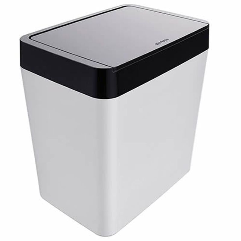 Lixeira Crippa, 5 Litros, Preta e Branca