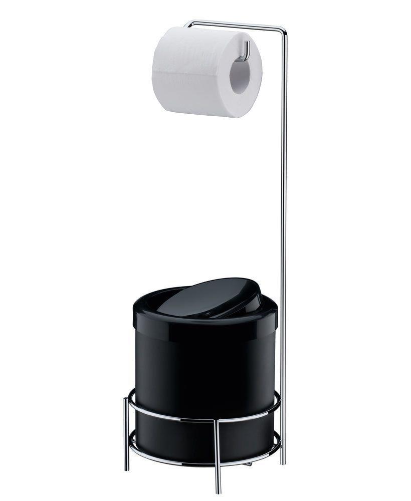 Suporte Future para Papel Higiênico com Lixeira Preta, 5 Litros