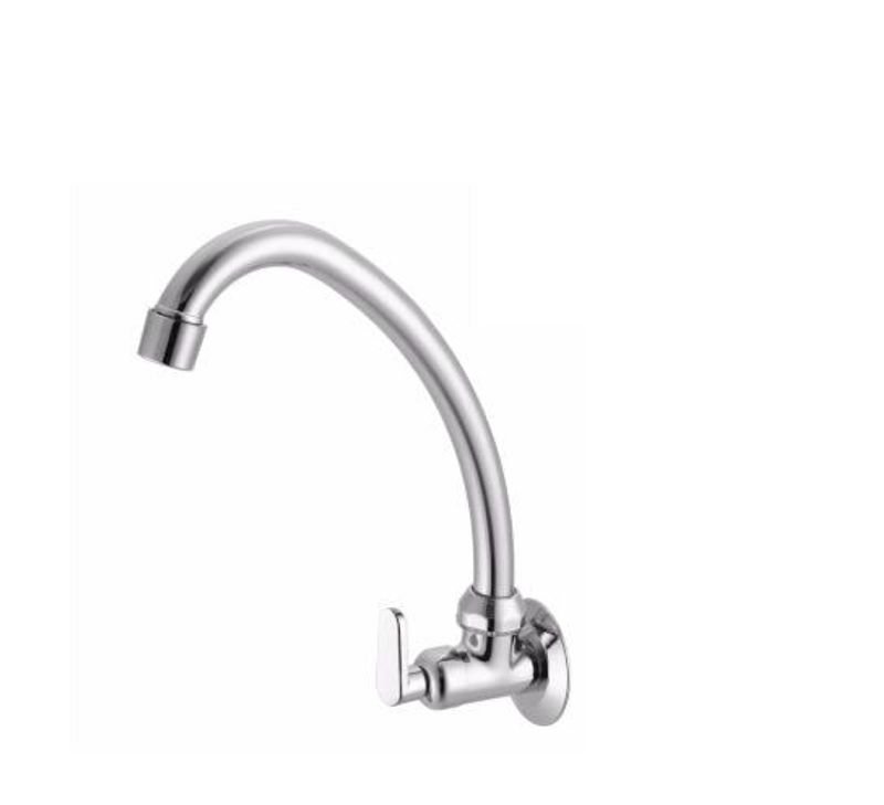 Torneira Meber 1165 C18 para Cozinha de Parede, 1/2 Polegada, Bica Alta, 1/4 de Volta, Bica Móvel