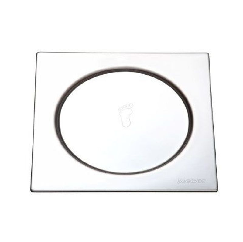 Ralo Quadrado Meber de Inox com Fecho de Pressão, 10x10 cm