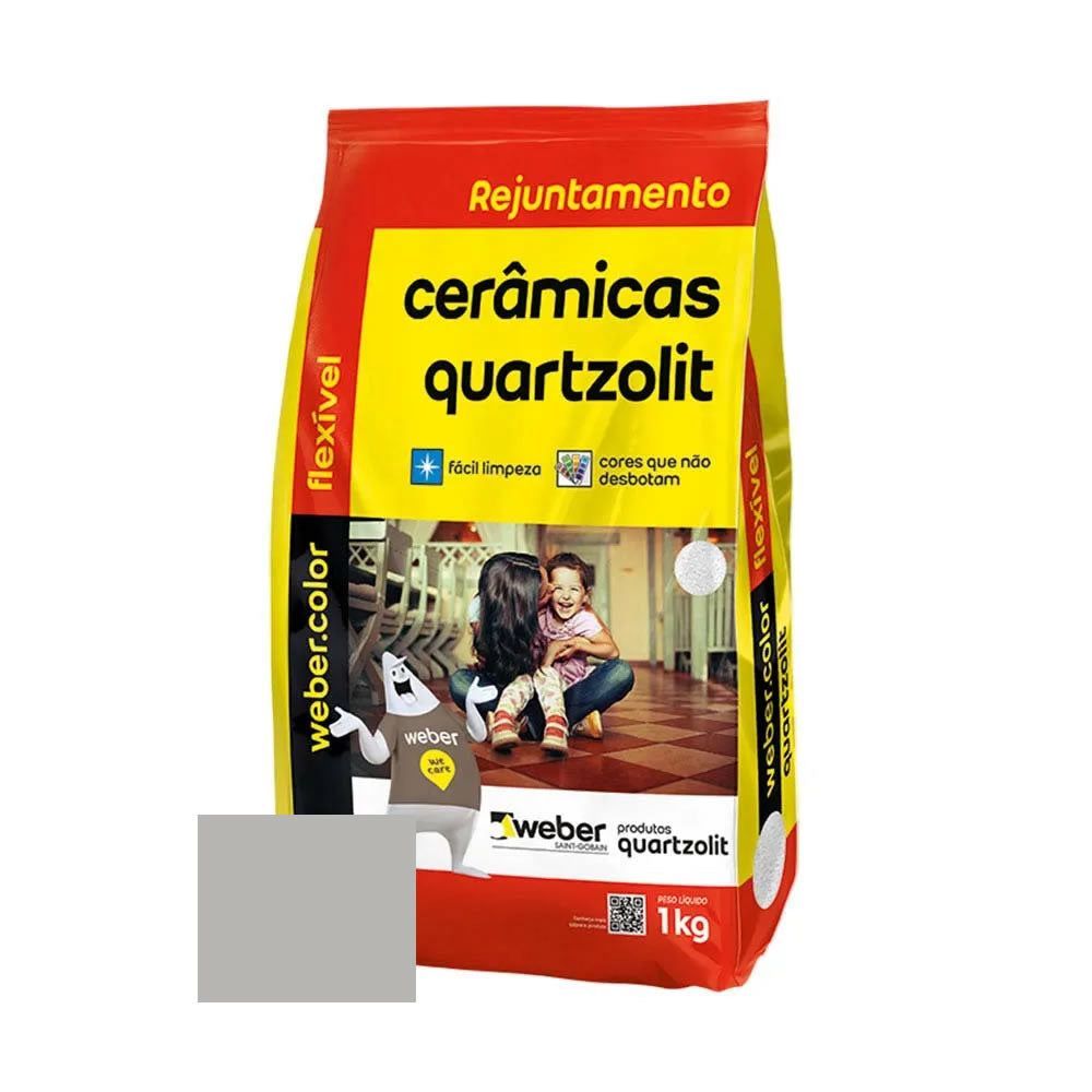 Rejunte Flex Quartzolit Cinza Platina 1kg