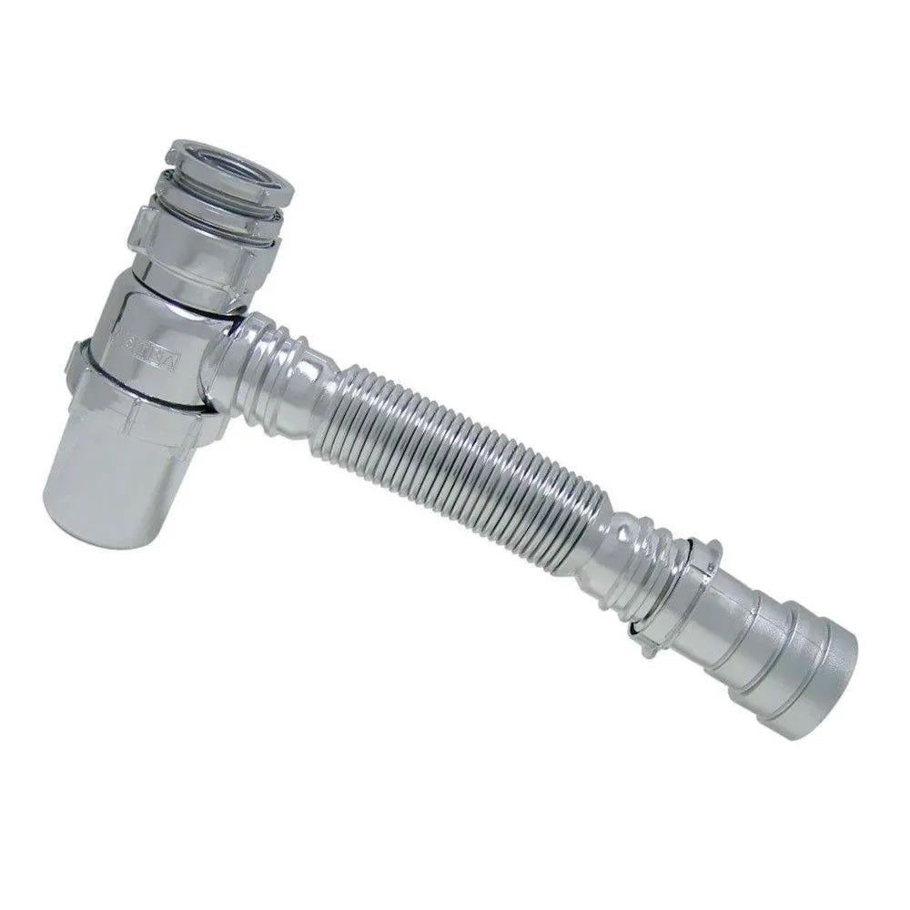 Sifão Sanfonado Universal Astra com Copo, Cromado