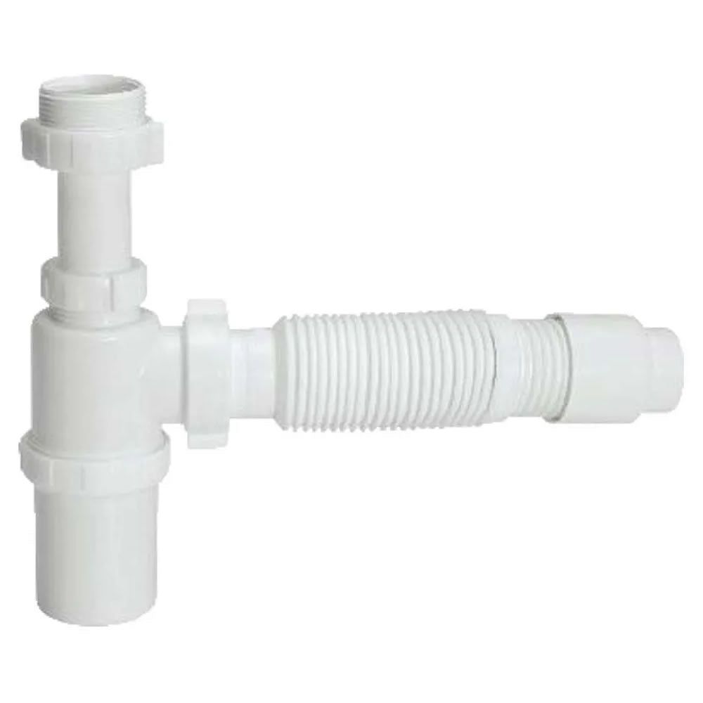 Sifão Sanfonado Universal Astra com Copo, Branco