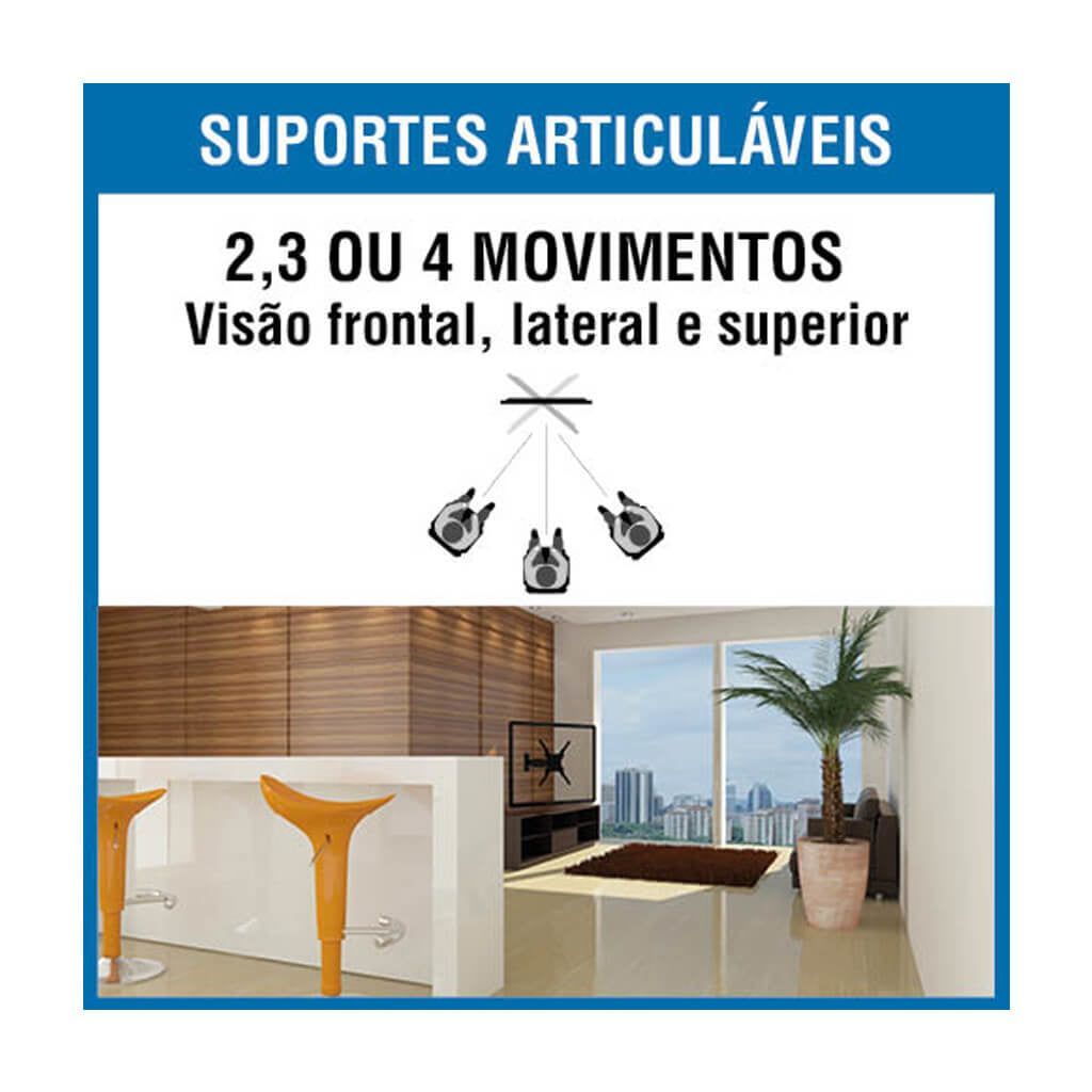 Suporte Articulado Brasforma Para TV 10-56 Polegadas BRA3.0