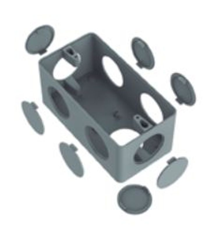 Caixa Condulete com 7 Entradas para Eletroduto de 1 Polegada, Cinza - Inpol