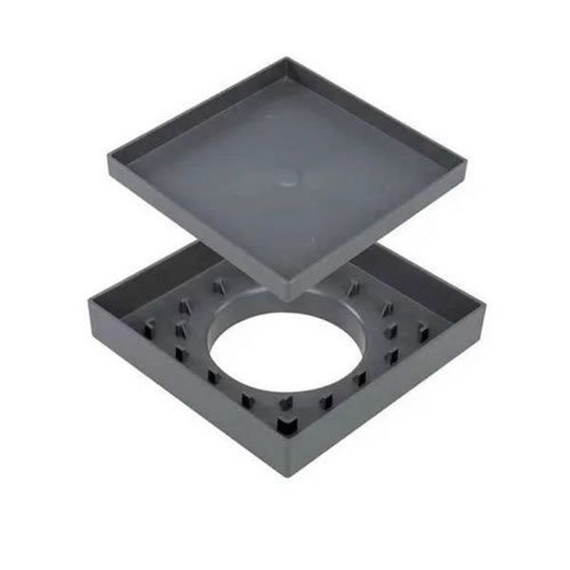 Ralo Oculto Quadrado Universal Astra 15 x 15 cm Cinza