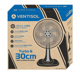 Ventilador de Mesa Ventisol Oscilante Turbo 6 Pás 30 cm Vermelho e Preto 127V