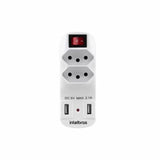 Adaptador Intelbras EAC 1002 com 2 Tomadas e 2 USB