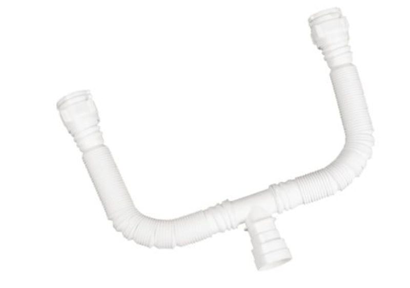 Sifão Duplo Sanfonado Universal Astra, Branco