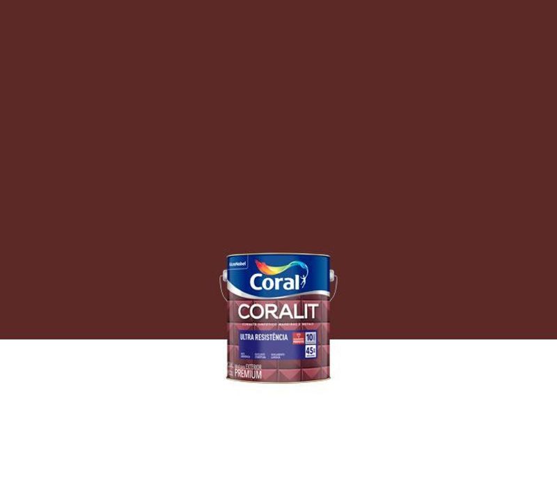 Tinta Esmalte Sintético Coralit Ultra Resistência Alto Brilho, Vermelho Goya, 900ml