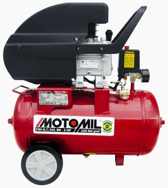 Motocompressor de Ar Motomil com Reservatório de 24 Litros, 2 CV, Bivolt