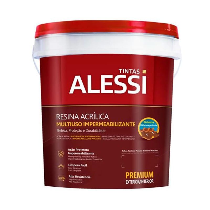 Resina Acrílica Multiuso Alessi Incolor 18 Litros Base Água