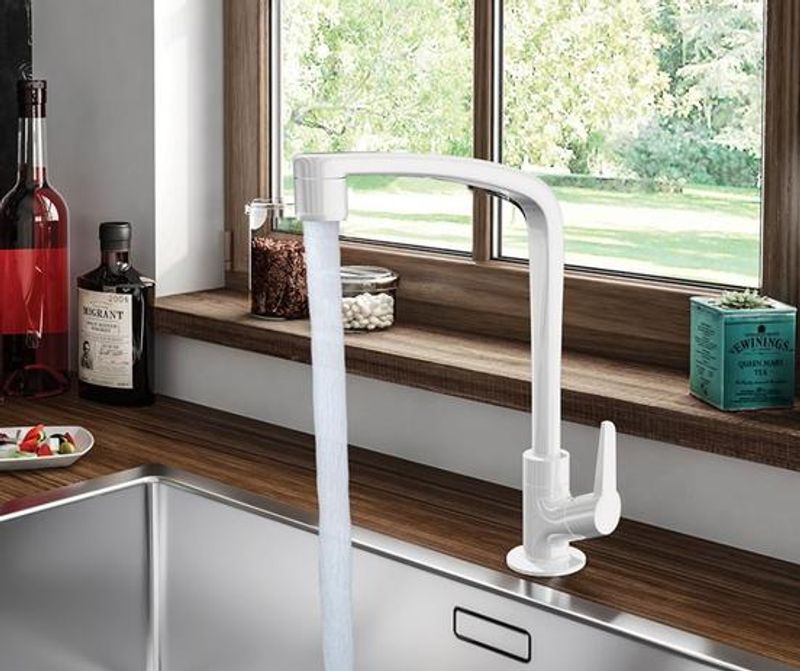 Torneira de Cozinha Lorenzetti Flatt de Mesa, Modelo 1167 F71, Cor Branca