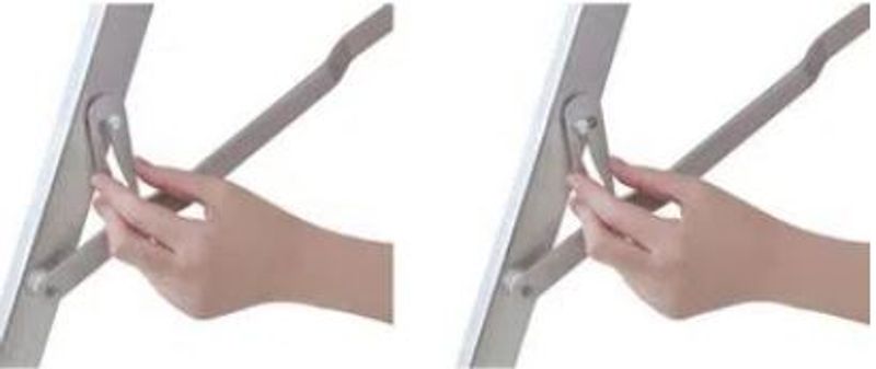 Escada Banqueta Mor de Alumínio, Cor Cinza