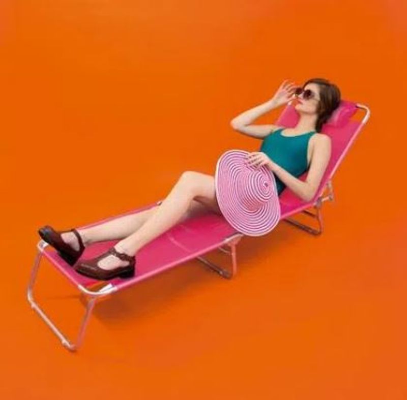 Cadeira Espreguiçadeira Mor de Alumínio, Rosa