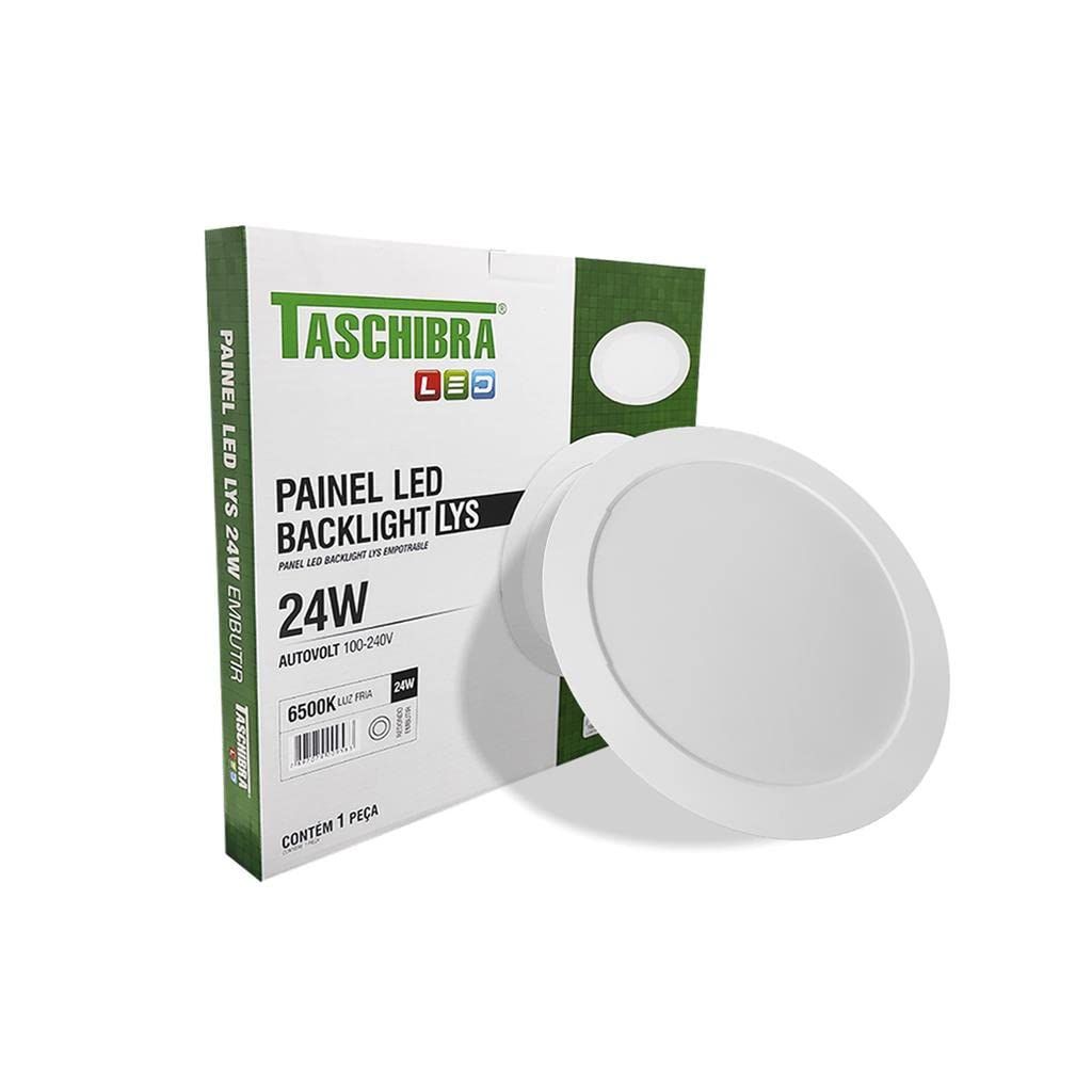 Placa LED Taschibra Lys Redonda de Embutir 24W 3000K Bivolt