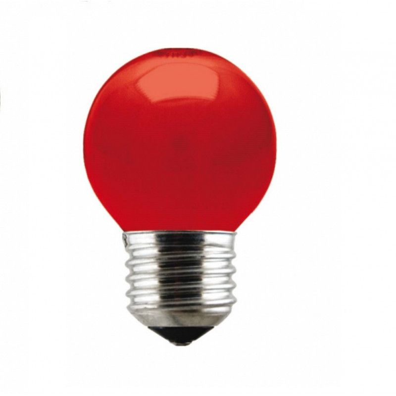 Lâmpada Color Bola 15W, Vermelha, E-27