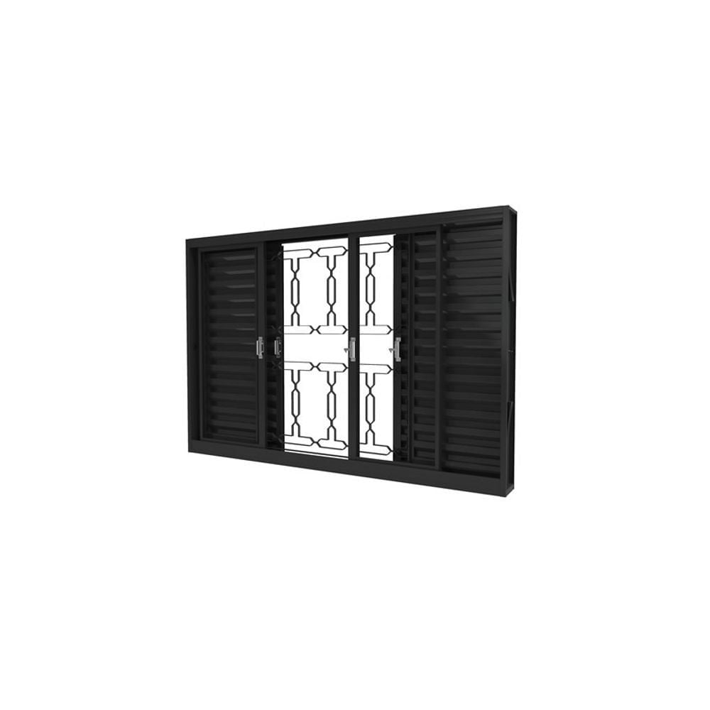 Janela de Aço Neves Veneziana Com Grade Elo 120x100cm
