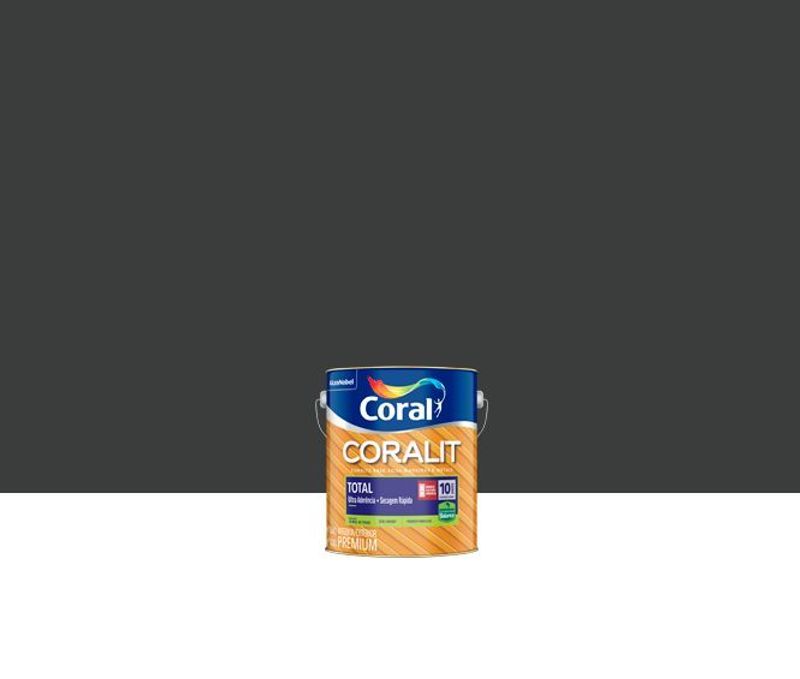Tinta Esmalte Sintético - Total Balance - Coralit - 3,6L Preto Brilhante - Sem Cheiro