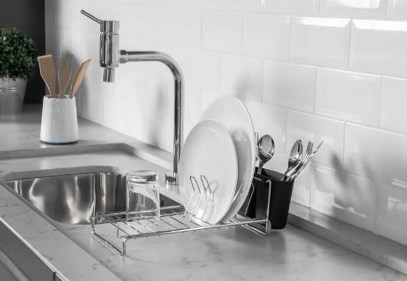 Escorredor de Louças - Compacto - Future - Cromado Rust Free 5 Pratos - Organização