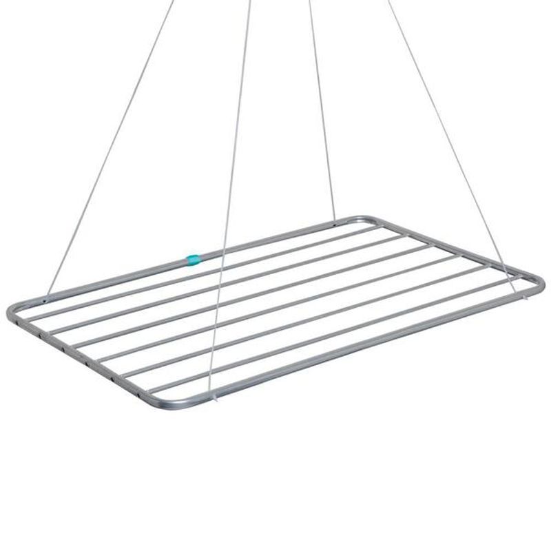 Varal de Teto Alumínio - Mor - 56x120cm Regulável - Não Enferruja e Otimiza Espaço