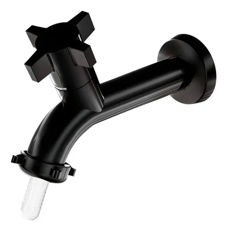 Torneira Tanque Jardim - Black Fitt Cross - Lorenzetti - Preta - Bico União