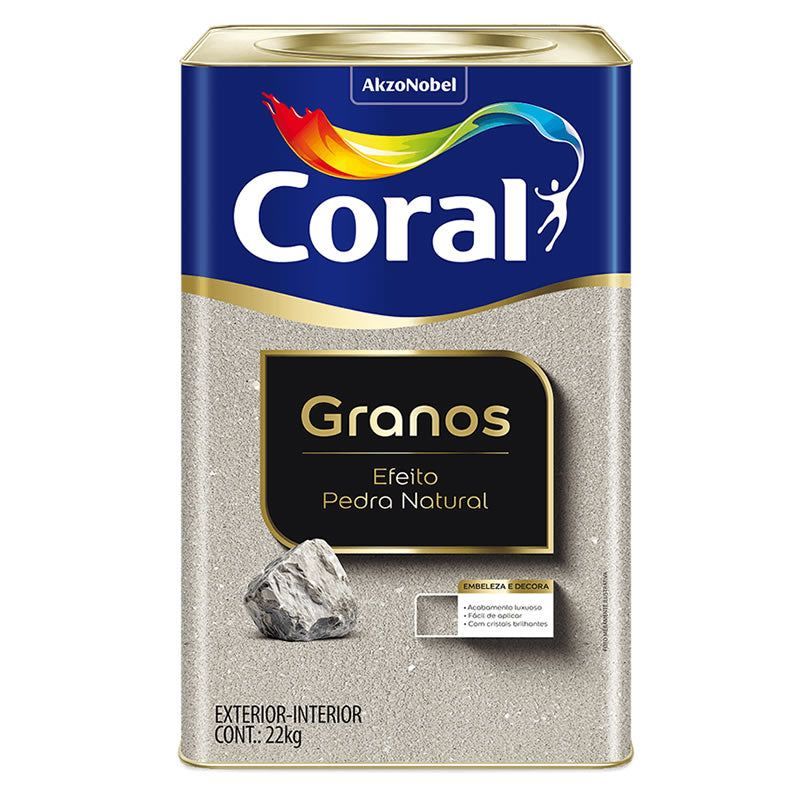 CORAL GRANOS EFEITO PEDRA NAT. ESPESSA 22KG
