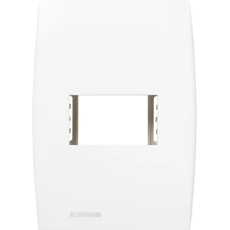 Placa Elétrica 4x2 Branca com Suporte para 1 Módulo