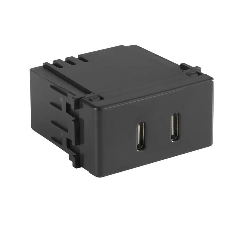 Tomada Dupla USB-C 2A Bivolt Tramontina Liz