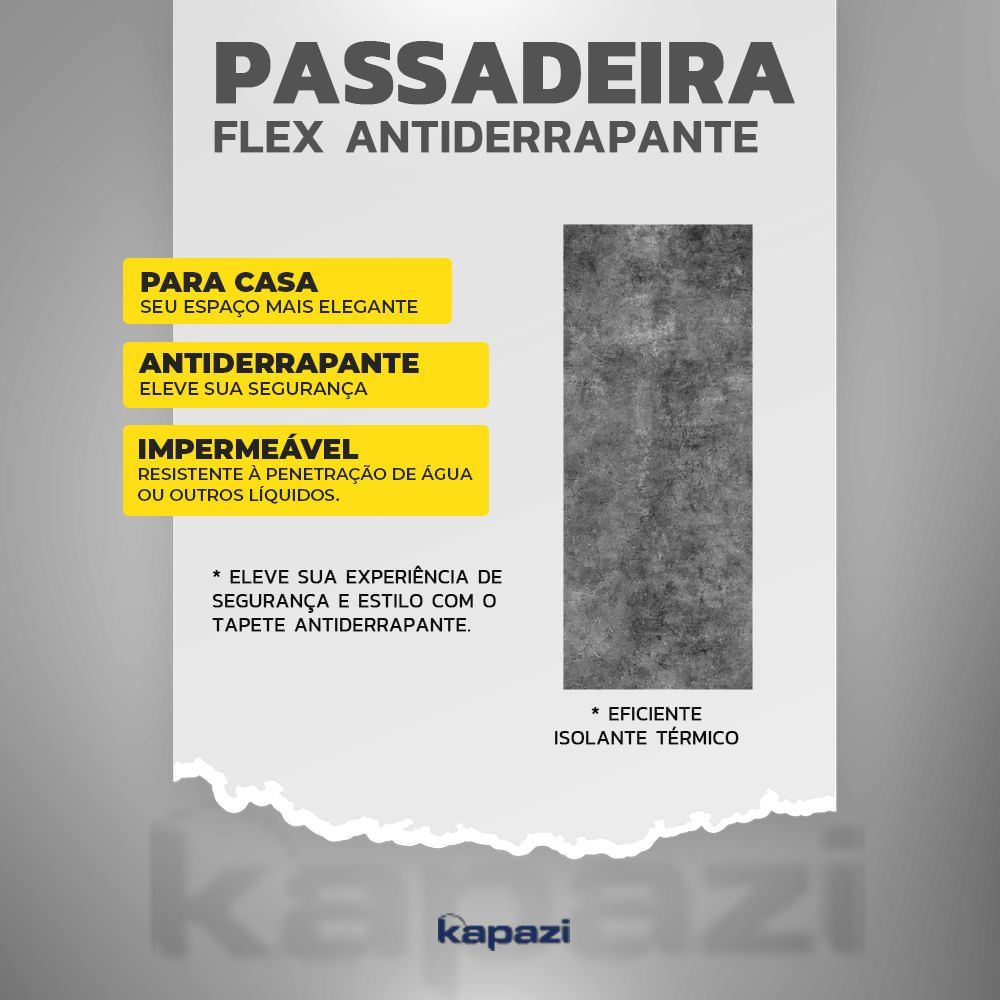 KAPAZI Passadeira Flex Cimento Antiderrapante 60cm