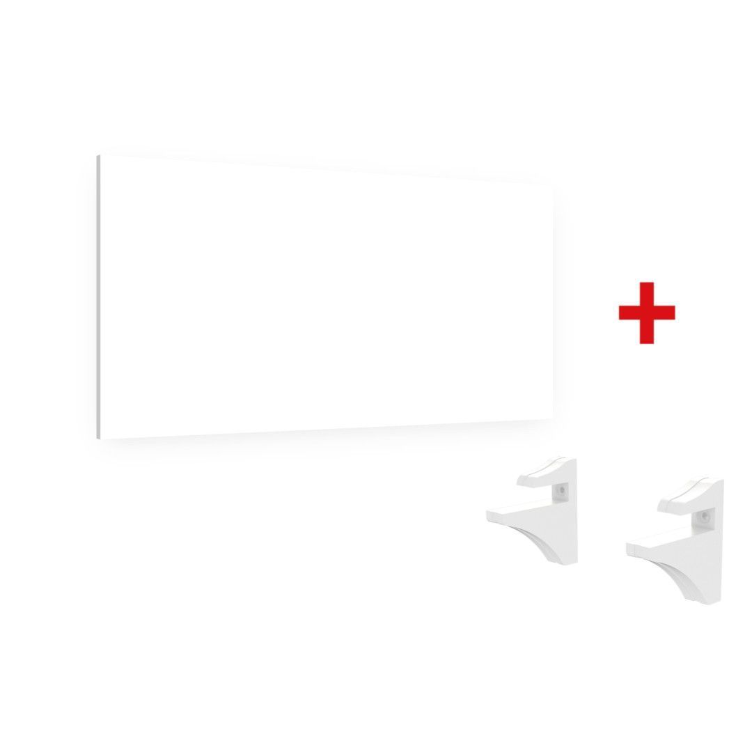 Prateleira Studio MDP 90x30cm Branca com Suportes ABS