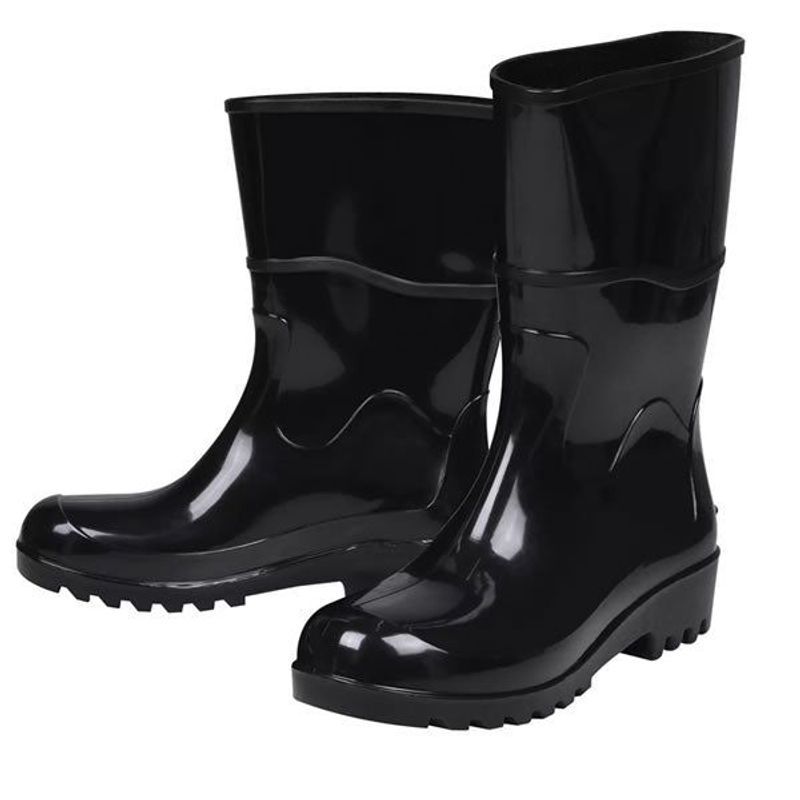 Bota PVC Worker Preta Cano Médio Forrada, Tamanho 37