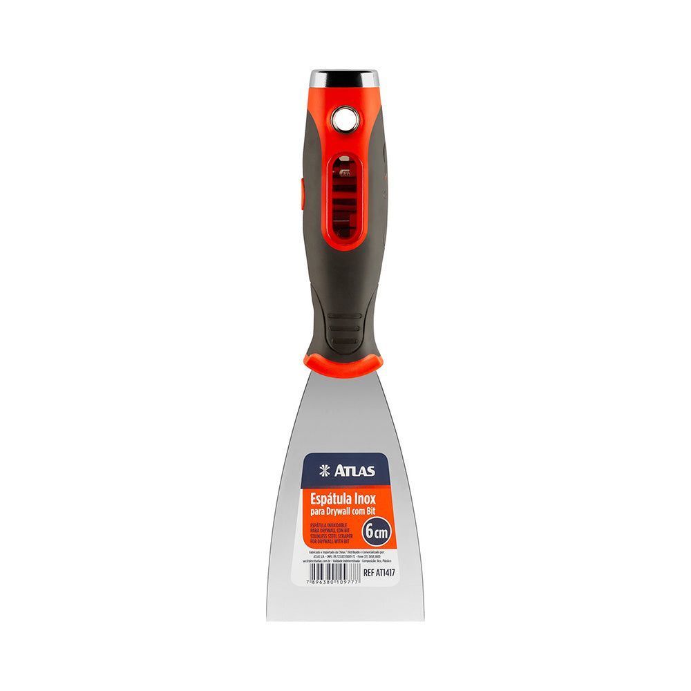ATLAS Espátula Inox 2,5" para Drywall com Bit