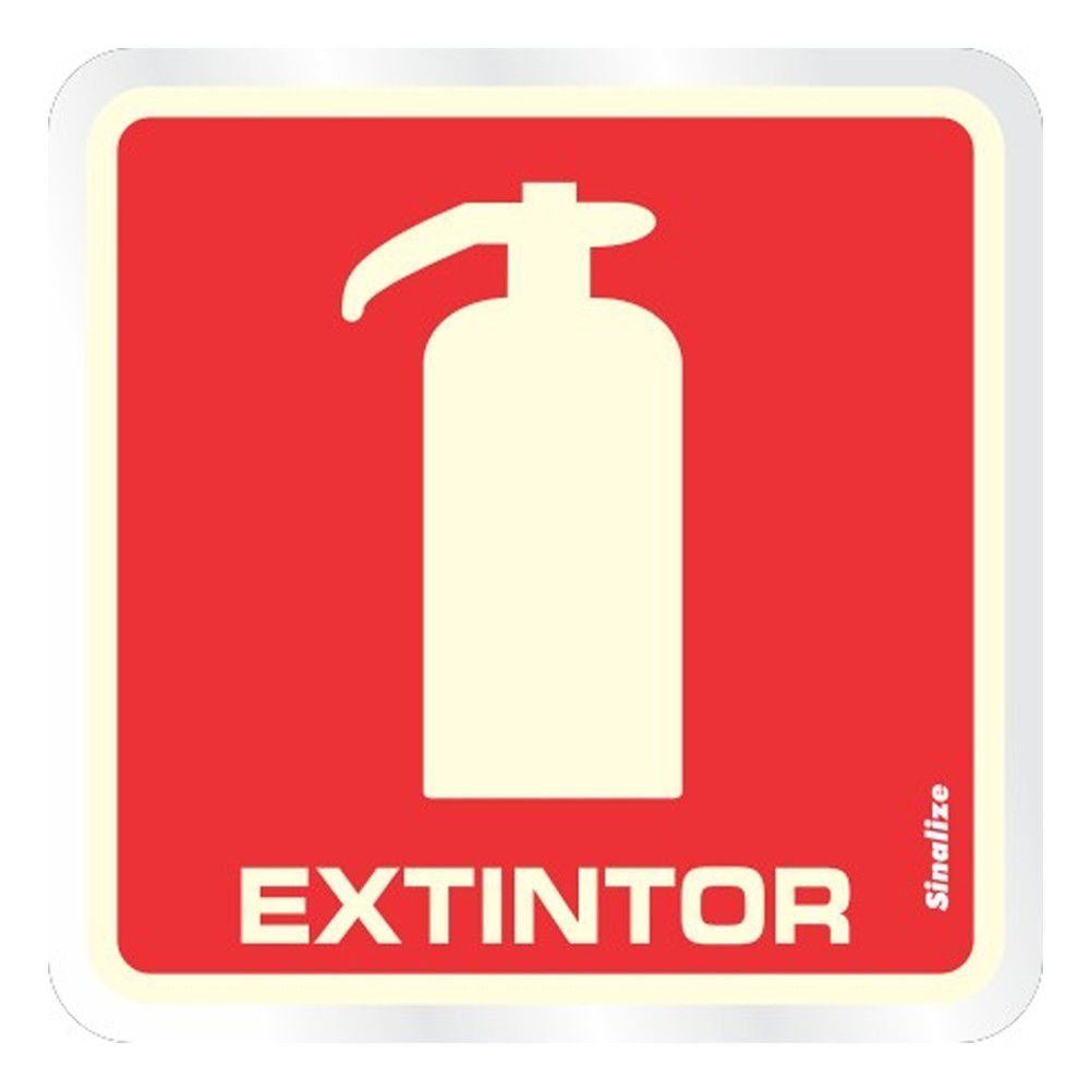 Placa de Sinalização Fotoluminescente para Extintor CO2 - 20x30cm