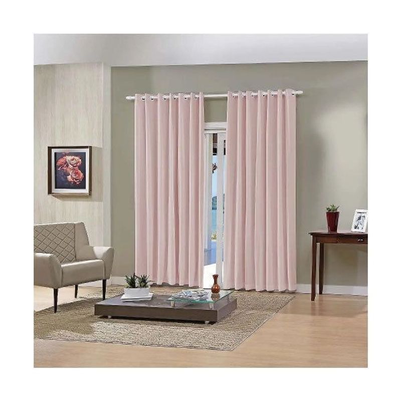 Cortina Corta Luz Bali Cinza 2,60m x 2,30m com Ilhós