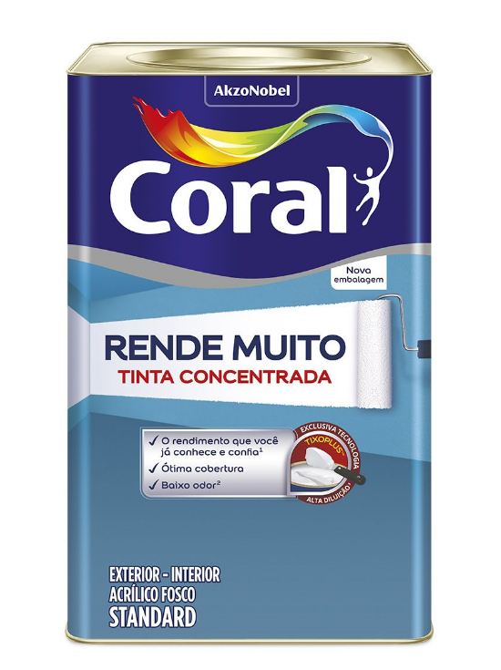 Tinta Acrílica Coral Rende Muito 16L Azul Sereno