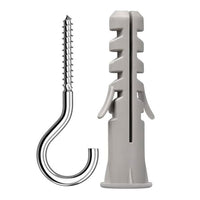 Gancho C 8mm Com Bucha De Nylon Com Aba Sforplast 5 Peças