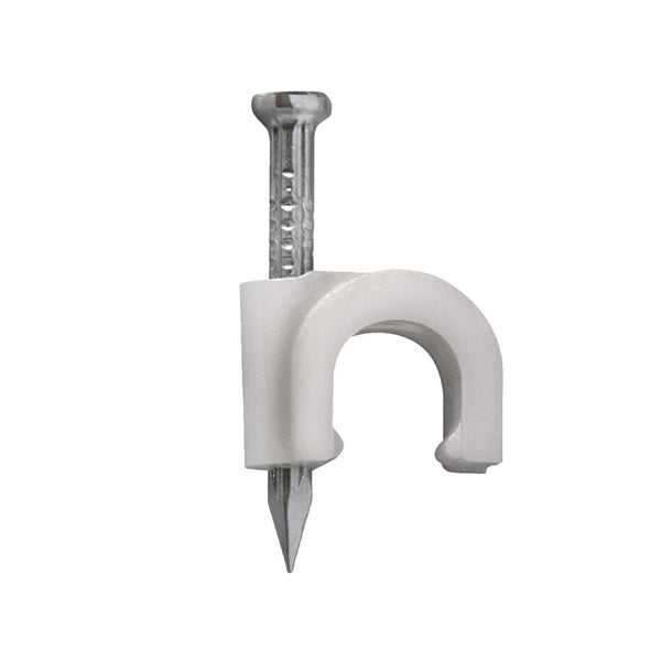 FIXA FIO COAXIAL 6 BRANCO C/ PREGO 2,25X25 20 PC