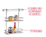SUPORTE RETANGULAR DUPLO CROMADO TOP PRATIC