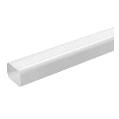 Tubo Condutor de Calha Astra 3m Branco 80x60mm