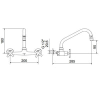 Misturador Cozinha Parede Meber Omega C28 Cromado