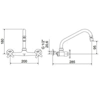 Misturador Cozinha Parede Meber Omega C28 Cromado
