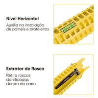 Chave de Lavatório Multifuncional Dtools com Nível de Bolha