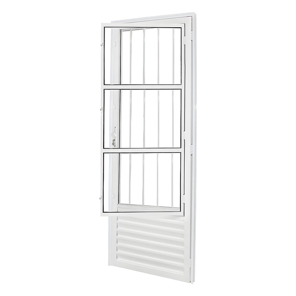 Porta Alumínio Branco Sala Soft 3 Vidros 37mm Direita 215x84 Incolor Brasil