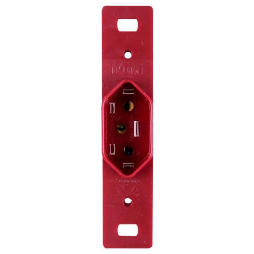 Tomada Vertical 2PT 20A Vermelha para Condulete Ilumi