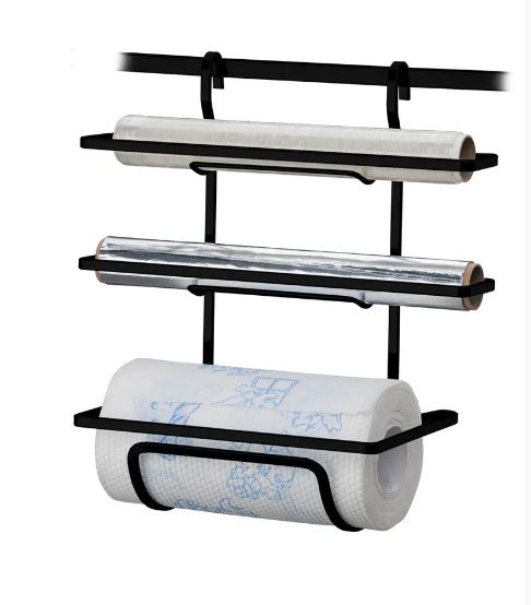 Suporte Triplo Para Papel Toalha Alumínio E PVC Future Preto
