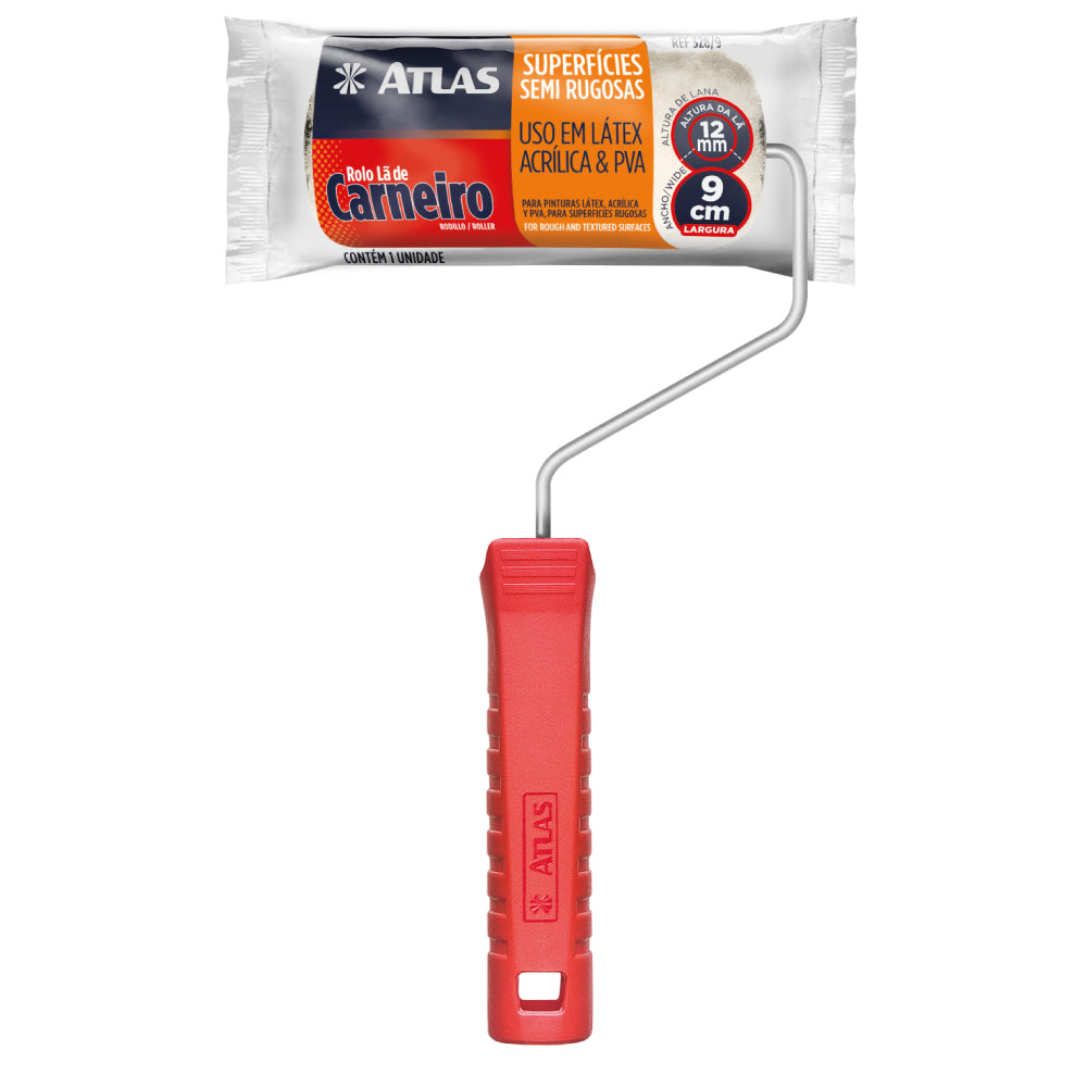 Rolo De Lã De Carneiro 9cm Atlas Para Pintura