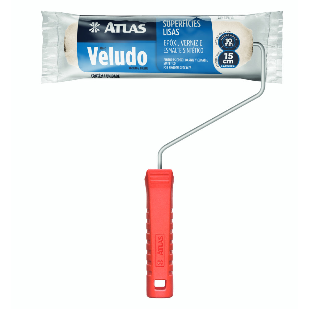 Rolo De Pintura Atlas Veludo 15cm Para Acabamento Fino