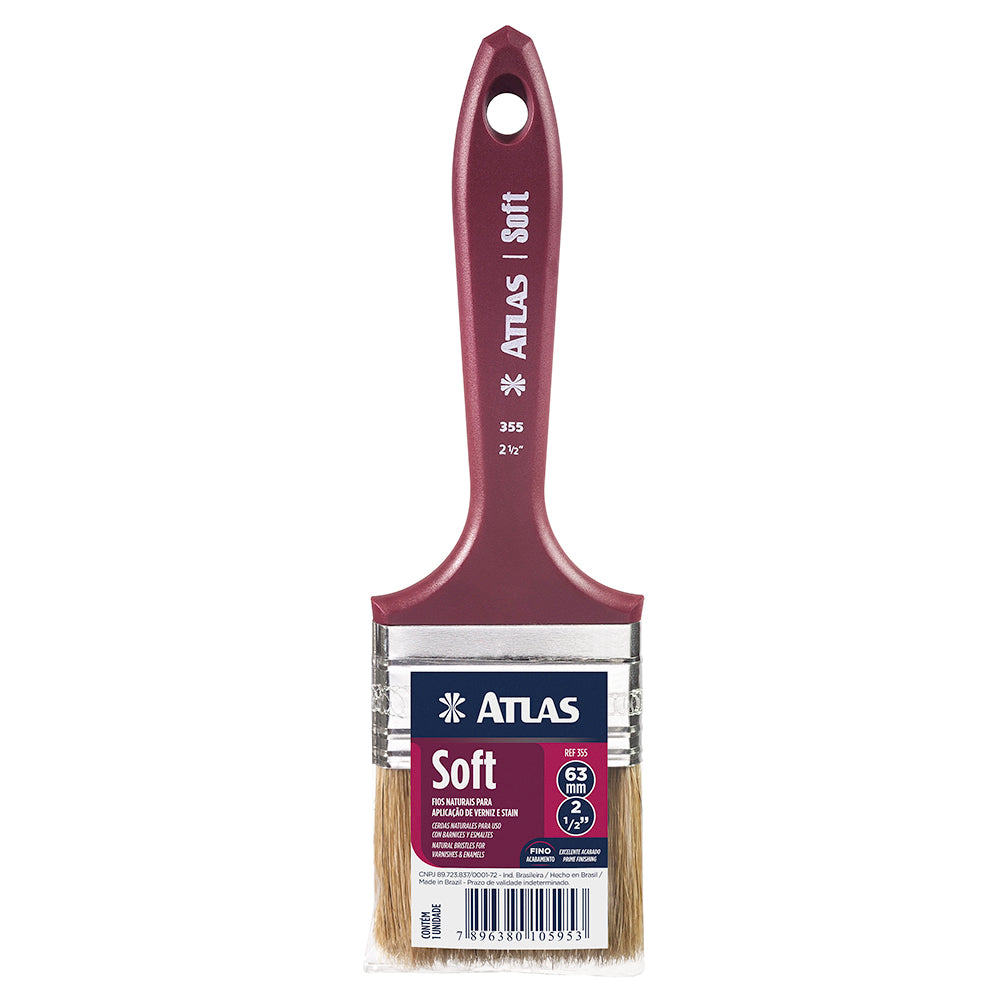 Pincel Para Verniz E Stain Atlas 2 1/2 Polegadas 63mm