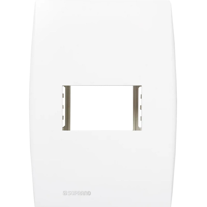 Conjunto Placa 1 Módulo Com Suporte 4x2 Branco Ilus Soprano